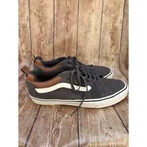 VANS Men's Skateboarding Shoes Gray/White Stripe, US 10.5 M